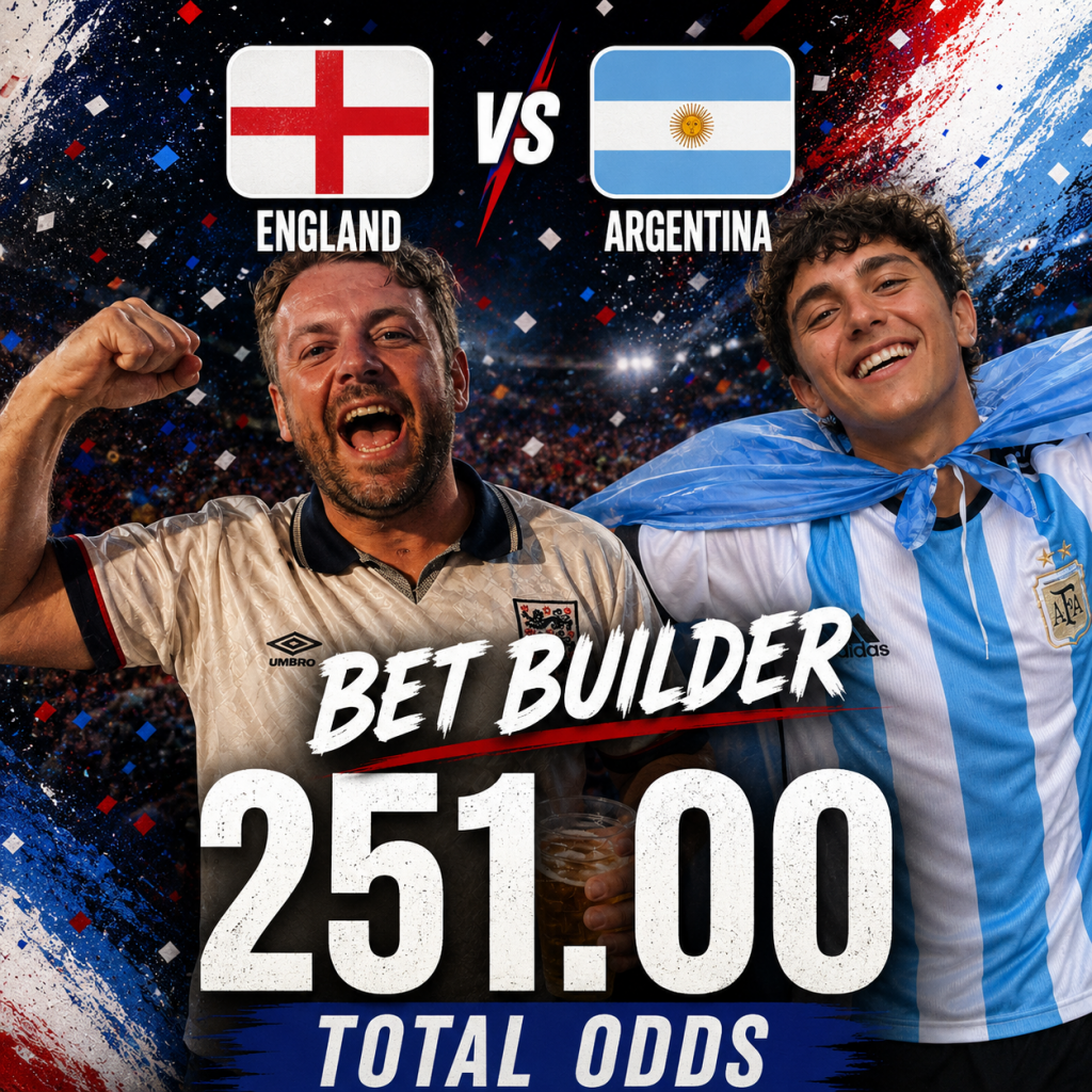 Jack & Martín's 251.00 England vs Argentina Mega Bet Builder